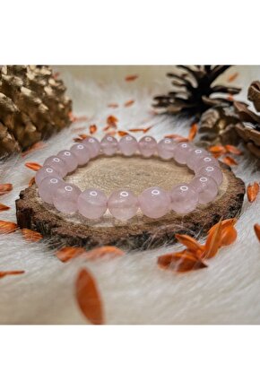 Pembe Kuvars Doğal Taş Bileklik 8mm