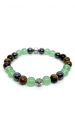 Unisex Doğaltaş Sağlık Bilekliği (kaplangözü Aventurin Hematit Uniseks Doğaltaş Bilekliği)
