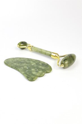 Yeşim Taşı Özel Kutulu Çift Taraflı Doğal Taş Masaj Aleti Roller