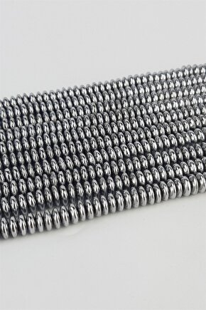 Rondel Kesim Gri Hematit Doğal Taş 6 Mm 1 Dizi Helsinki