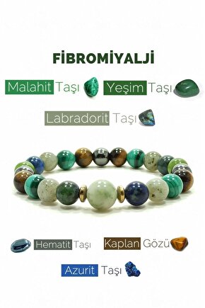 Fibromiyalji Bilekliği Malahit Yeşim Taşı Doğal Taş Bileklik Rio