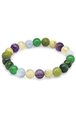 Happymodds Küre Kesim Çoklu Doğaltaş Kombinli Kadın Şifa Bilekliği