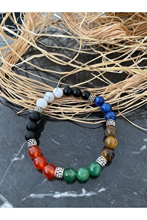 Doğal Taş 7 Çakra Bileklik (unisex)