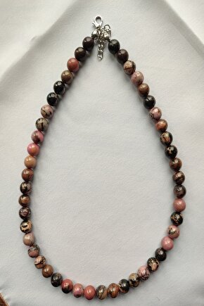 Sertifikalı Rodonit Doğaltaş Kolye