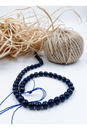 Yıldız Taşı Lacivert Faset Kesim 8 Mm Doğal Taş Dizi