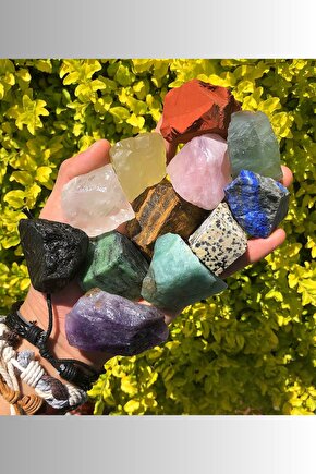 12 Adet Orta Boy Ham Doğal Taş ( Pozitif Ev, Iş Yeri Için Şifa ) Doğal Taş Ham