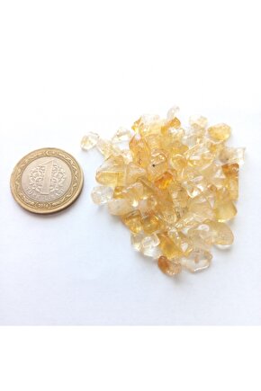 Delikli Sitrin Doğal Taş 50 Adet