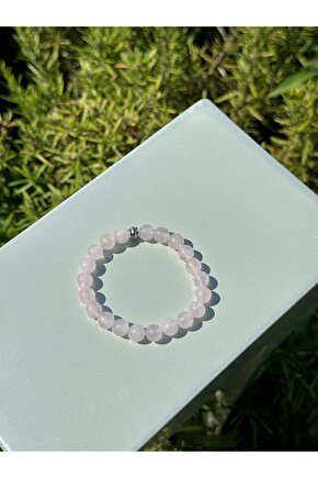 Doğal Pembe Kuvars Taşlı Kadın Bileklik - Şifa Ve Enerji Bilekliği