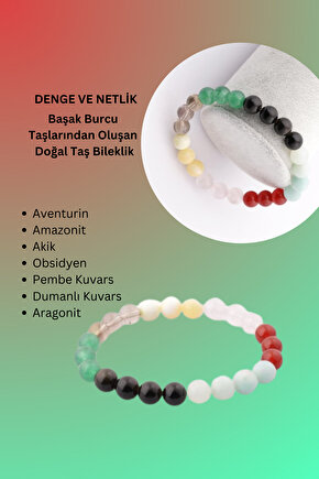 -DENGE VE NETLİK-Başak Burcu Taşlarından Oluşan Doğal Taş Bileklik