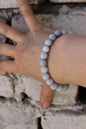 Aquamarin Doğaltaş 8 Mm Küre Kesim Bileklik