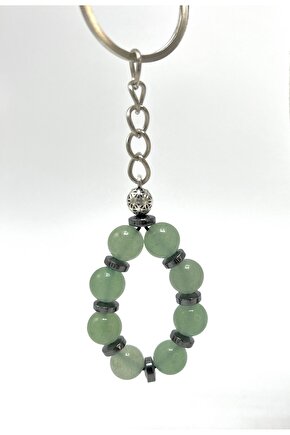 SERTİFİKALI Aventurin Doğal Taş Anahtarlık 8mm