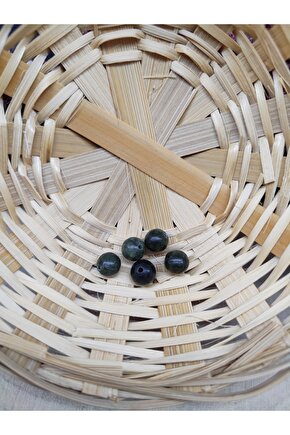 5 Adet Yeşim Doğal Taş Boncuk (8 Mm) (sertifikalı)