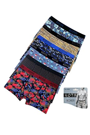 11 Adet Desenli Likralı Boxer