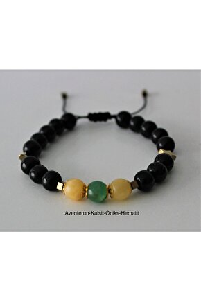 Gerçek Doğal Taş-şifa Aventerun Ve Kalsit Bileklik -başarı Kariyer Cesaret