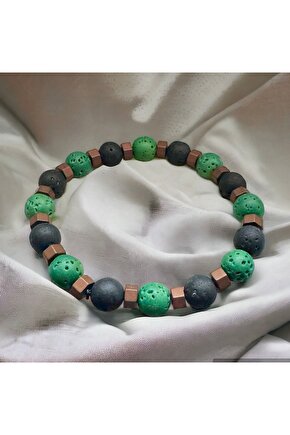 Renkli Lav Taşı ve Doğal Taşlarla El İşi; Boho Stili Erkek Bileklik , Şifa Bileklik