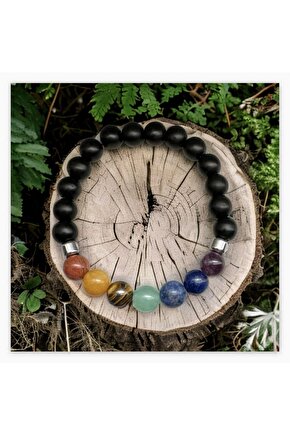 7 Çakra Doğaltaş Bileklik , Enerji , El Yapımı 7’li Çakra Bileklik