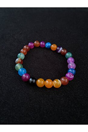 Karışık Renk Doğal Taş Unisex Bileklik
