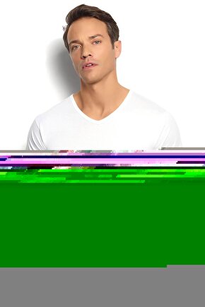 Erkek Beyaz Pamuklu V Yaka Atlet 105