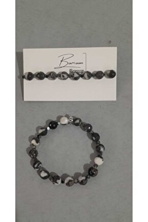 KARLI OBSİDYEN TAŞI DOĞALTAŞ BİLEKLİK