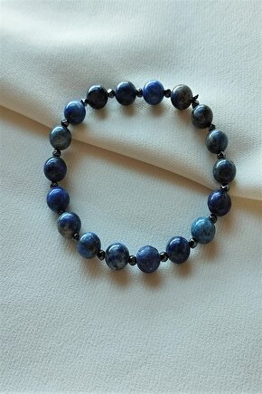 Sertifikalı 8 Mm Lapis Lazuli Erkek Doğaltaş Bileklik