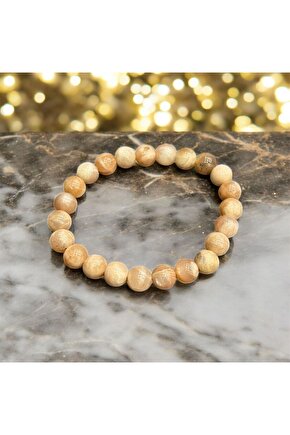 AuraStone Güneş Taşı Doğal Taş Açık Renk 8mm Bileklik