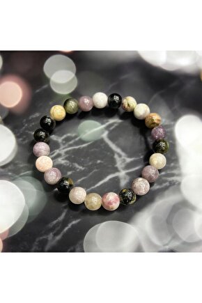 AuraStone Renkli Turmalin Doğal Taş 8mm Bileklik