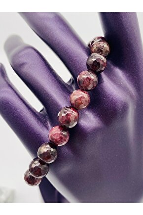 Doğal Lal Granat Taşı Bileklik 8mm