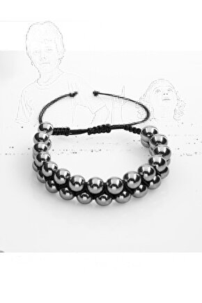 Trehartz 8mm Çift Sıra Makrome Doğal Taş Bileklik