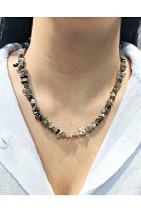 LABRADORİT KIRIKTAŞ KOLYE DOĞAL TAŞ