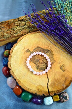 Orijinal Pembe Kuvars (sevgi Taşı) Doğal Taş Bileklik