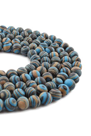 Malakit Doğal Taş Mat Küre Kesim 8mm Dizi [B]