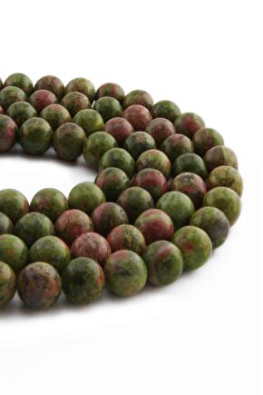 Unakit Doğal Taş Parlak Küre Kesim 10mm Dizi