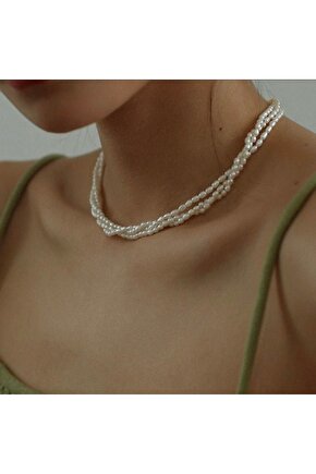 Gerçek İnci Choker Kadın Zarif Kolye