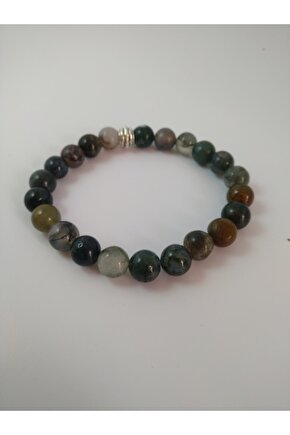 Yosunlu Akik Taşı Doğaltaş Unisex Bileklik