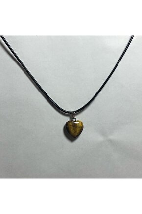 Mini Kalpli Kaplangözü Doğal Taş Kolye