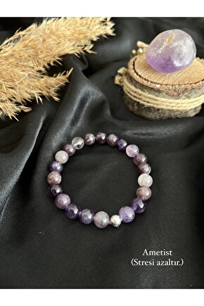 Ametist Doğal Taş Bileklik