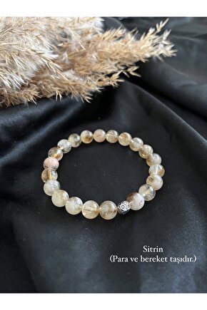 Aa Kalite Sitrin Doğal Taş Bileklik