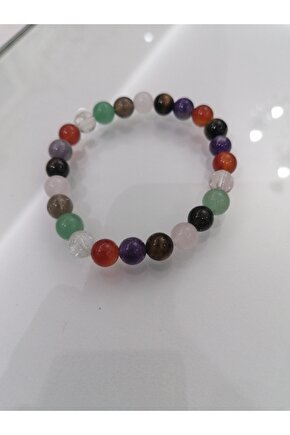 Çakra Doğal Taş Bileklik 8mm Küre Kesim