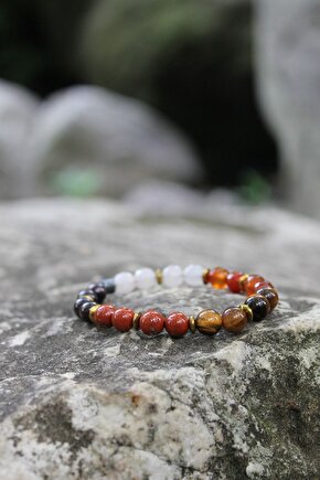 Aslan Burcu Inci Kaplan Gözü Lal Akik Çilek Kuvars Doğaltaş Bayan Burç Bileklik