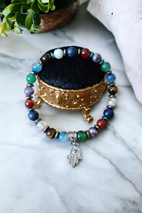 Çakra Bileklik Tılsım Bileklik Kuantum Enerji Bileklik 7 Doğal Taş Orijinal Bileklik