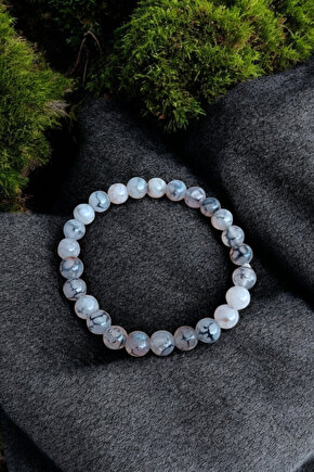 Beyaz Akik Bileklik Akik Taşı Bileklik Kadın Bileklik Erkek Bileklik Sevgiliye Hediye