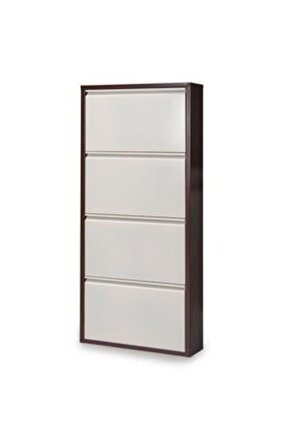 4’lü Metal Ayakkabılık Geniş Kahve-Krem | Kullanışlı, Sağlam ve Şık