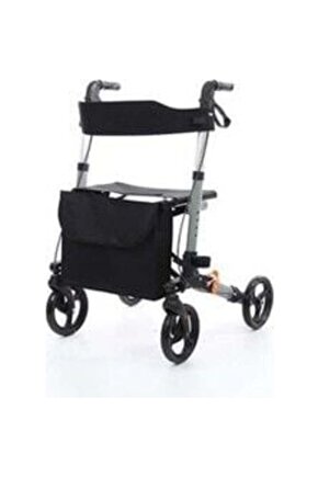 Ithal Lüks Tekerlekli Hasta Yaşlı Yürüteçi Oturaklı 4 Tekerli Rolatör Katlanır Oturaklı