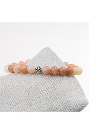 Ay Taşı Gümüş Bileklik-8 mm