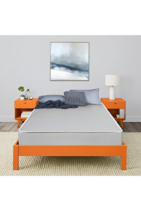 Ortopedik Sünger Yatak Vinil Kumaş 15 cm Antibakteriyel Antialerjenik Gri