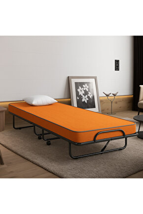 Sünger Yatak 90x190 Ortopedik 10 Cm Vinil Kumaş Turuncu