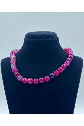 Akik Doğal Taş Kolye 8 Mm