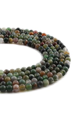 Hint Akik Doğal Taş Parlak Küre Kesim 4mm Dizi [AA]