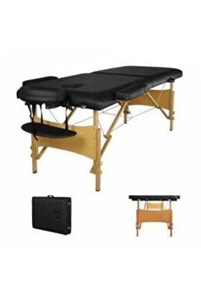 Çanta Tipi Masaj Masası Ahşap Siyah