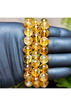 10mm Sitrin  Bileklik  - El Yapımı Tasarım Ürünler